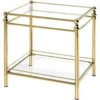Inman Glass Side Table - Clear, Brass