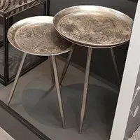 Inman Round Set Of 2 Side Tables - Bronze, Metal