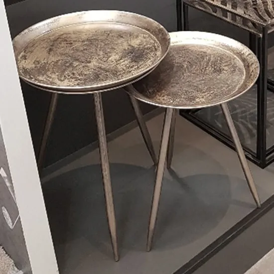 Inman Round Set Of 2 Side Tables - Bronze, Metal image