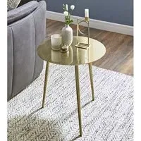 Inman Round Side Table - Gold, Metal