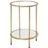 Inman Round Side Table with Undershelf - Gold, Glass