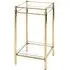 Inman Tall Square Glass Side Table - Clear, Brass