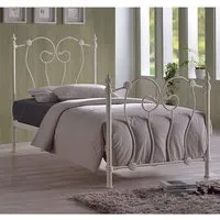 Inova Single Bed Frame - Ivory, Metal alternate view