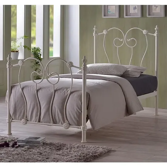 Inova Single Bed Frame - Ivory, Metal