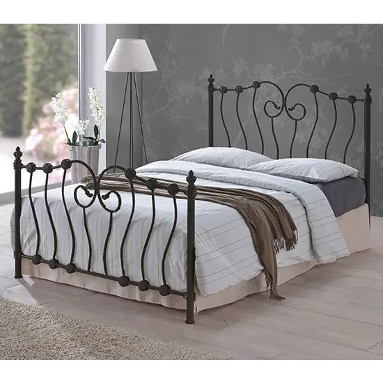Inova Small Double Bed Frame - Black, Metal