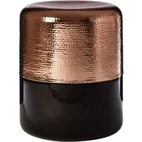 Intan Round Side Table - Copper Aluminium, Black Glass