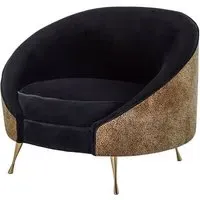 Intercrus Armchair with Leopard Print - Black