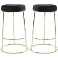 Intercrus Bar Stools - Black, Velvet