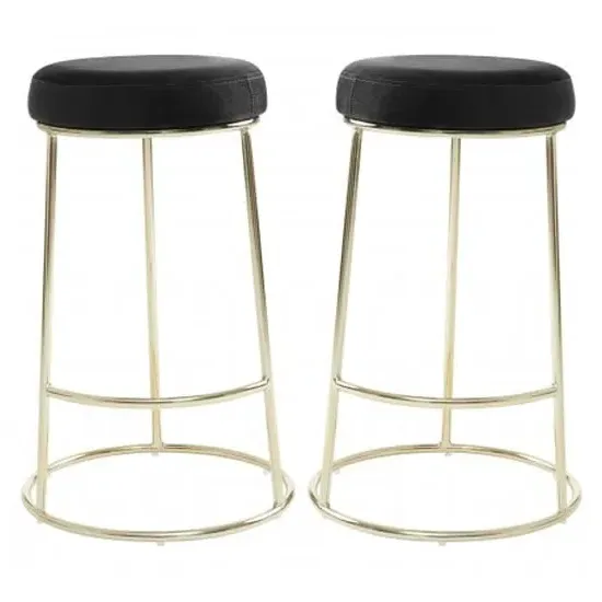 Intercrus Bar Stools - Black, Velvet image