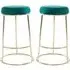 Intercrus Bar Stools - Green, Velvet