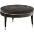 Intercrus Button Tufted Footstool - Black, Velvet