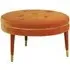 Intercrus Button Tufted Footstool - Orange, Velvet