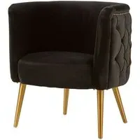 Intercrus Tub Chair with Tufted Detail - Black