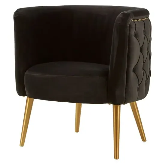 Intercrus Tub Chair with Tufted Detail - Black image