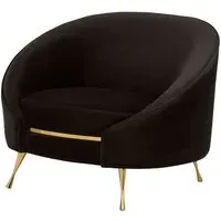 Intercrus Upholstered Armchair - Black, Velvet