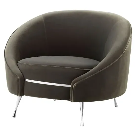Intercrus Upholstered Armchair - Grey, Velvet