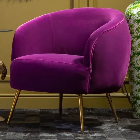Intercrus Upholstered Armchair - Purple, Velvet