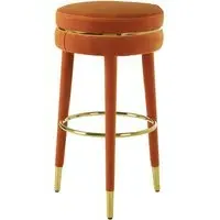 Intercrus Upholstered Bar Stool - Orange, Velvet