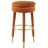 Intercrus Upholstered Bar Stool - Orange, Velvet