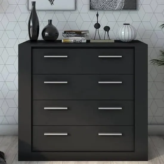 Ionia 4 Drawer Chest - Matt Black