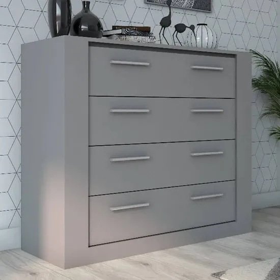 Ionia 4 Drawer Chest - Matt Grey