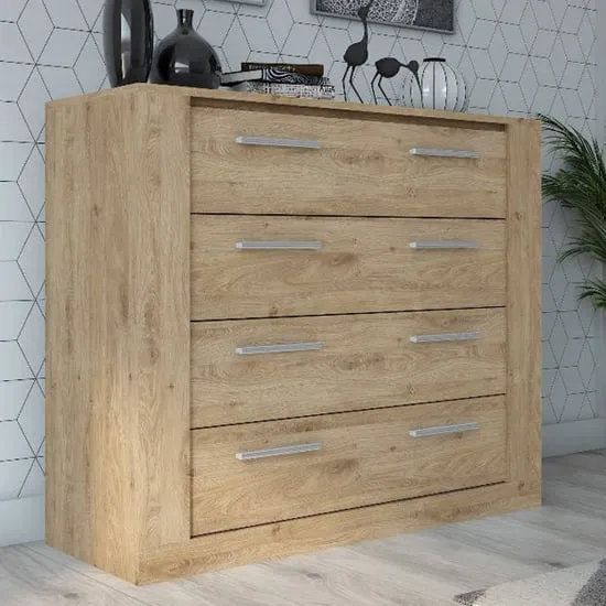 Ionia 4 Drawer Chest - Shetland Oak