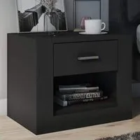 Ionia Bedside Cabinet with 1 Drawer - Matt Black
