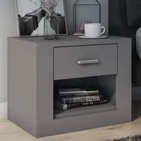 Ionia Bedside Cabinet with 1 Drawer - Matt Grey