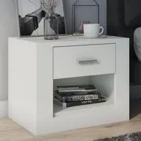 Ionia Bedside Cabinet with 1 Drawer - Matt White