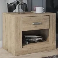 Ionia Bedside Cabinet with 1 Drawer - San Remo Oak