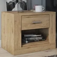 Ionia Bedside Cabinet with 1 Drawer - Shetland Oak