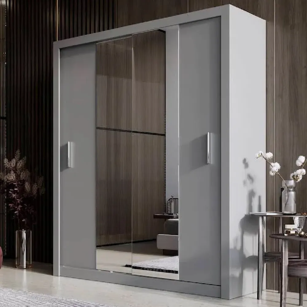 Ionia Wardrobe with 2 Sliding Doors - Matt Grey