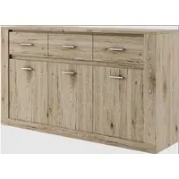 Ionia Wooden Sideboard with 3 Doors 3 Drawers - San Remo Oak
