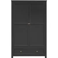 Iowa 2 Door Wardrobe with Drawer - Black, MDF