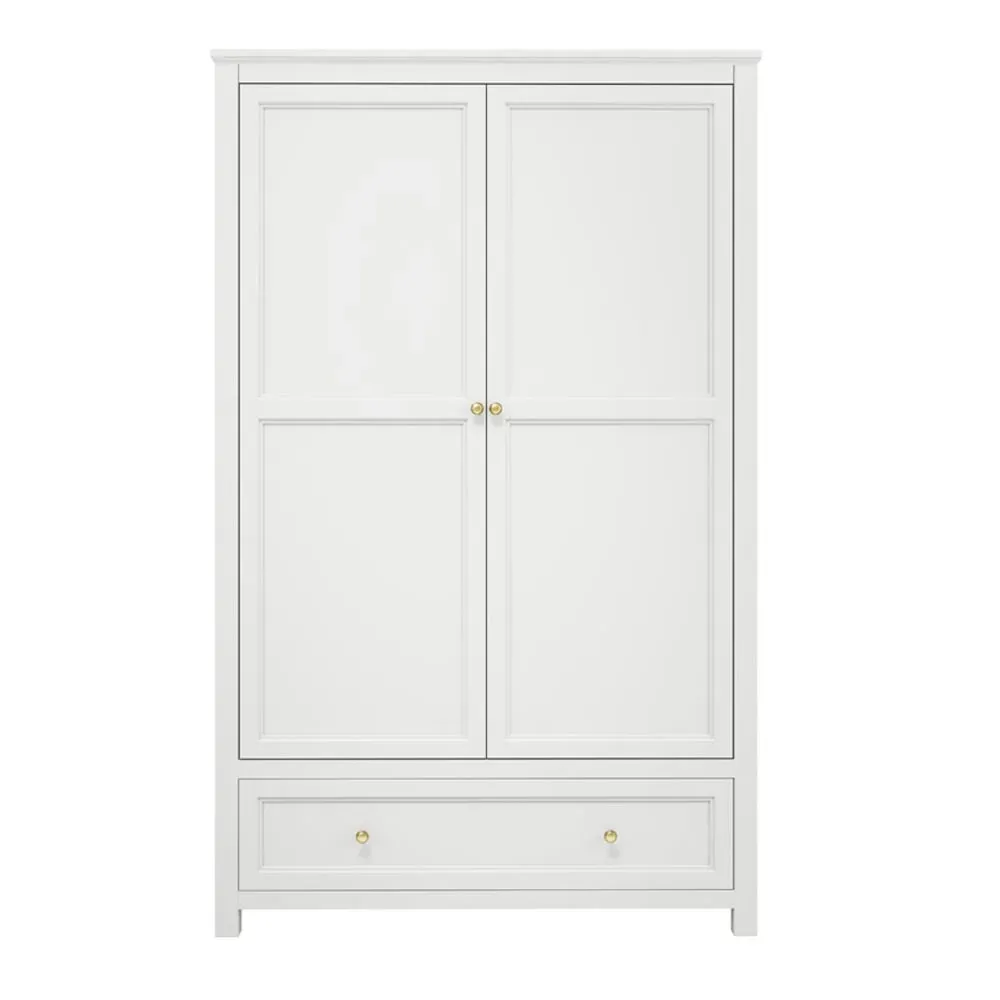 Iowa 2 Door Wardrobe with Drawer - White, MDF