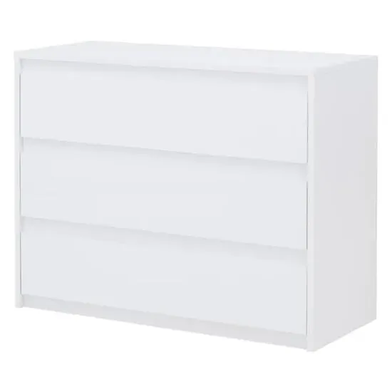 Iowa 3-Drawer Chest - White, High Gloss