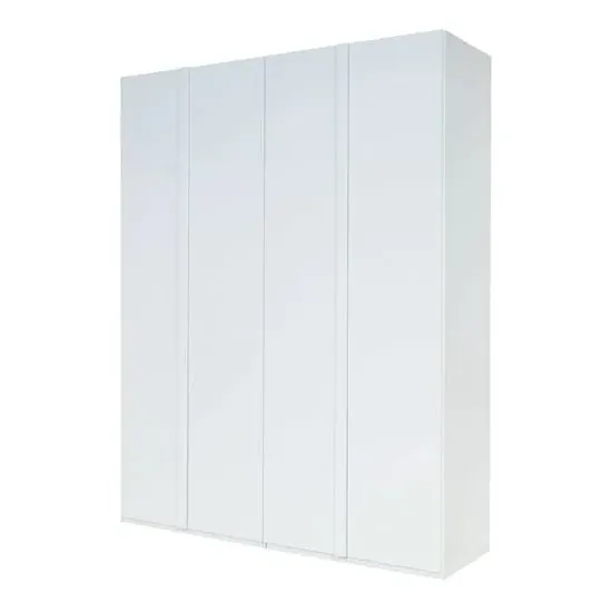 Iowa 4-Door Wardrobe with Storage - White image