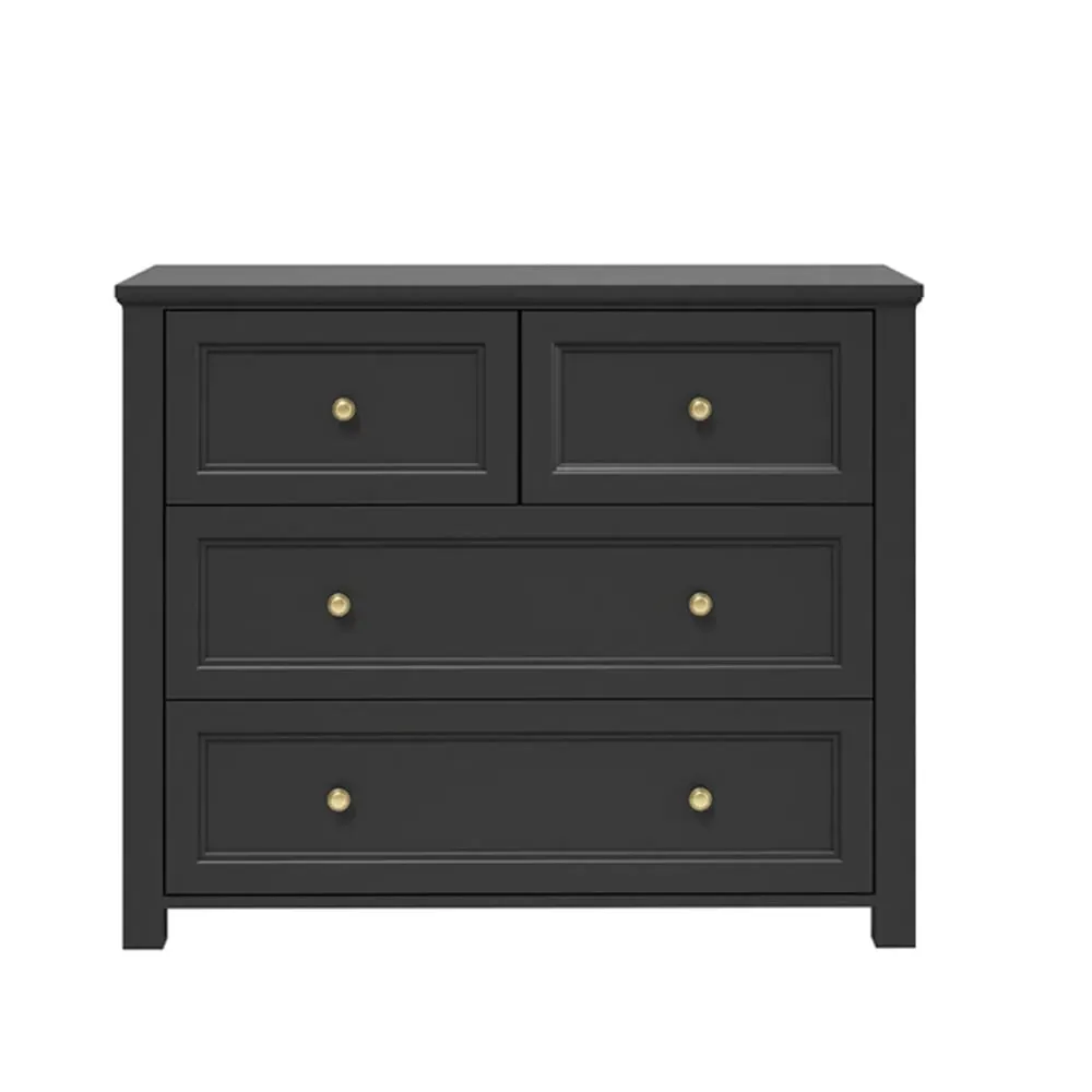 Iowa 4 Drawer Chest - Black, MDF image