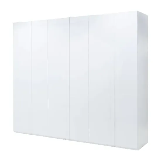 Iowa 6-Door Wardrobe - White, High Gloss