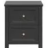 Iowa Bedside Cabinet with 2 Drawers - Black, MDF