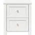 Iowa Bedside Cabinet with 2 Drawers - White, MDF