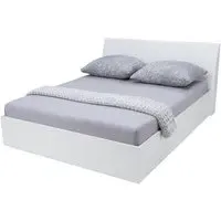 Iowa King Size Ottoman Bed with Storage - White