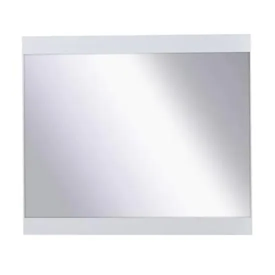 Iowa Wall Mirror - White, High Gloss Wood image