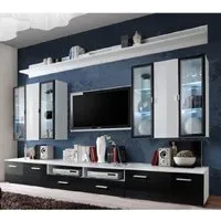 Ipswich High Gloss Entertainment Unit with LED - Black, White