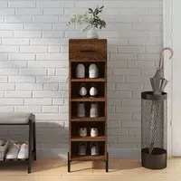 Iris Shoe Storage Cabinet with Drawer - Brown, Oak