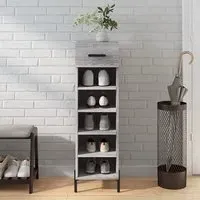 Iris Shoe Storage Cabinet with Drawer - Grey, Oak