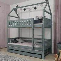Irmo Bunk Bed with Trundle - Grey, Pine