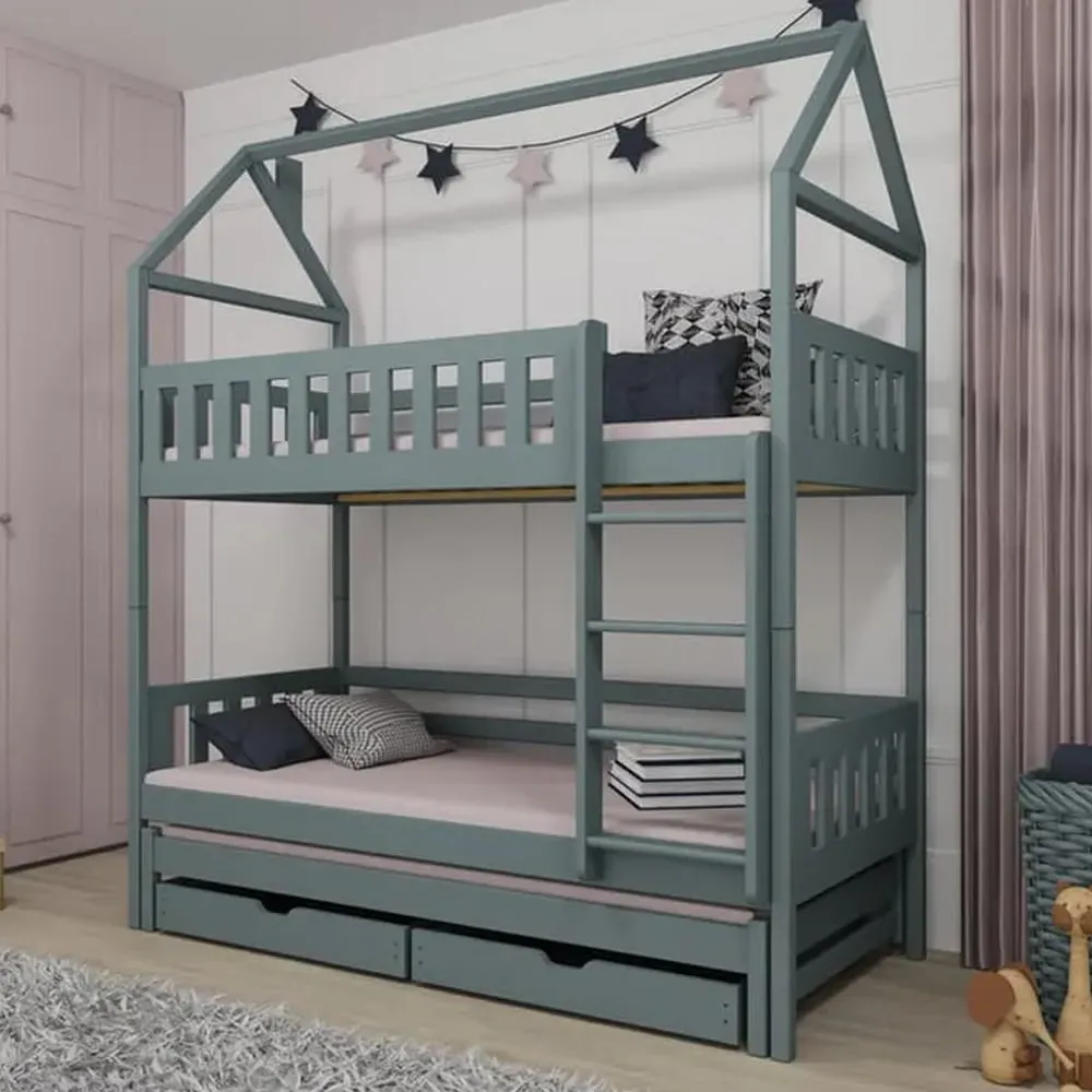 Irmo Bunk Bed with Trundle - Grey, Pine