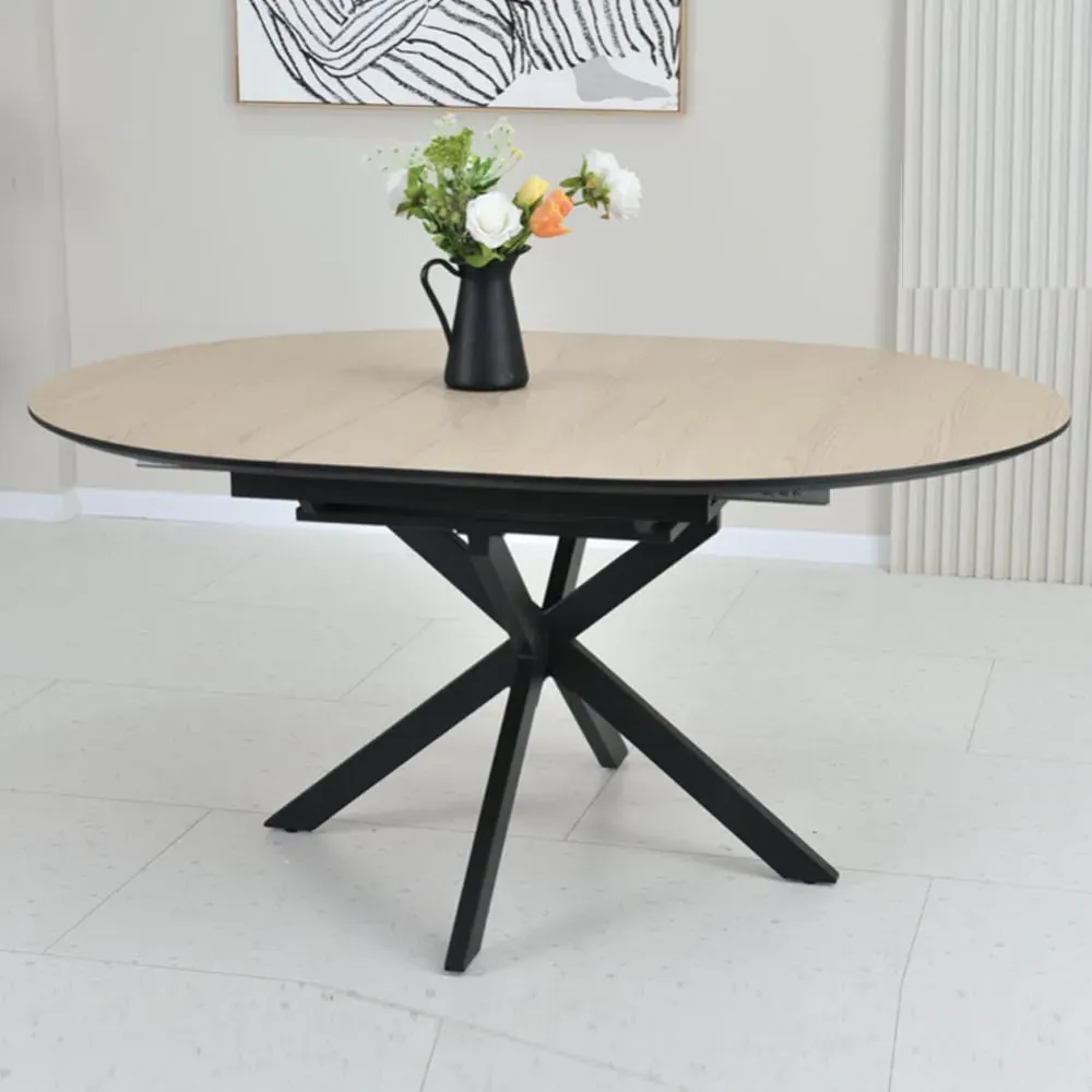 Irmo Round Extendable Dining Table - Dune Oak