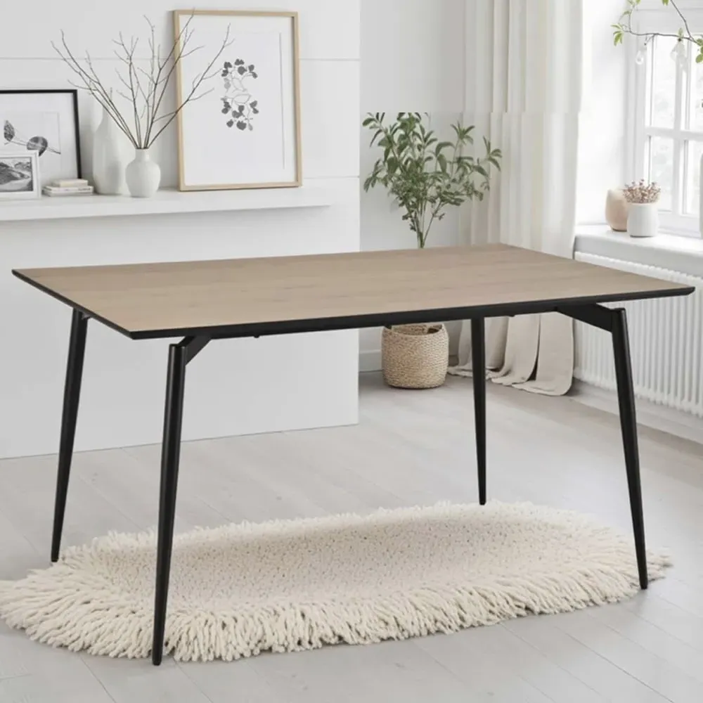 Irmo Wooden Dining Table with Black Legs - Dune Oak product